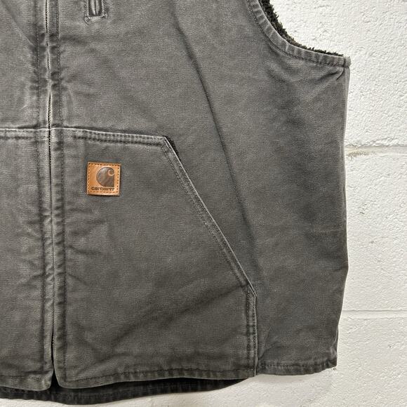 Carhartt Sandstone Sherpa-Lined Vest “Gravel” V33 GVL - Picture 3 of 11